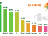 Top 10 thị trường Việt Nam xuất khẩu gốm sứ nhiều nhất nửa đầu năm 2020