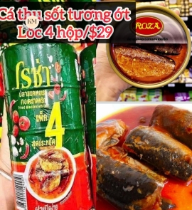 Cá Thu Sốt Tương Ớt Lốc 4 Hộp – Cá Thu Hộp Sốt Cay Ngon Tiện Lợi