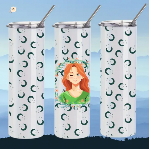 Skinny Tumbler, girl with stars, Onebttl True Crime Gifts for Women