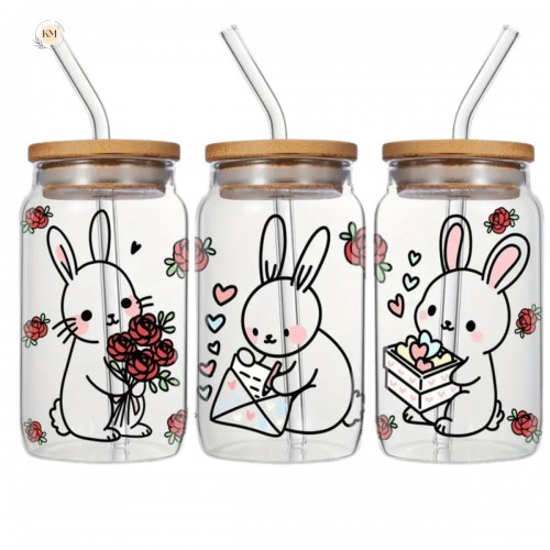 Glass vase shaped like a rabbit of love